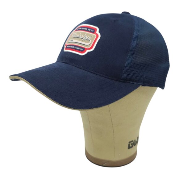 Mississippi Magnolia State Mesh Back Tuck Strap Cap Trucker Embroidered Logo Hat - Picture 2 of 14